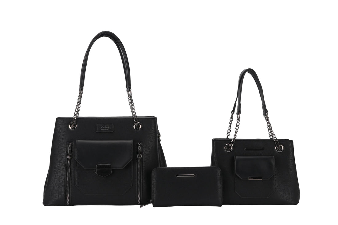 3-1 Handbags Set S2549 Black
