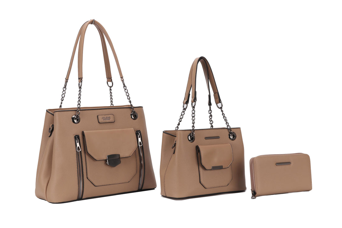 3-1 Handbags Set S2549 Taupe